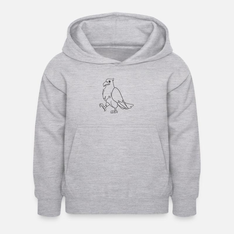 Adler, Raubvogel, Geschenk, Geschenkidee - Kinder Hoodie - Hellgrau meliert
