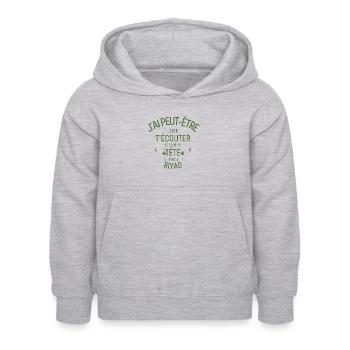 Dans ma Tête je suis à Riyad - Sweat à capuche Enfant - gris clair chiné - Devant - AI Model Kid Female (0cm)