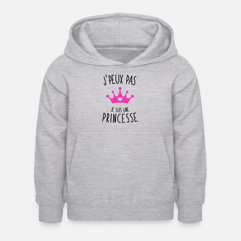 J'peux pas je suis une princesse - Sweat à capuche Enfant - gris clair chiné