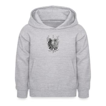 Tangle Type: Floral Design with Geometric Shape - Kids Hoodie - light heather grey - Front - AI Model Kid Female (0cm)