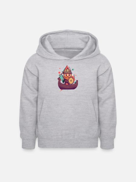 Wikinger Thor - Kinder Hoodie - Hellgrau meliert