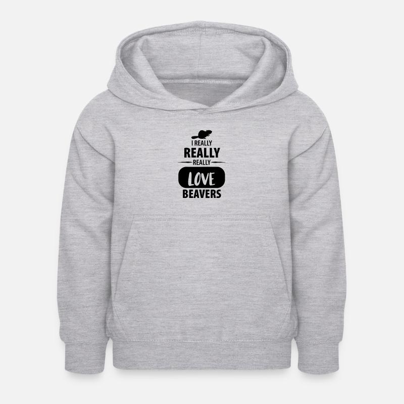 Castor - Sweat à capuche Enfant - gris clair chiné
