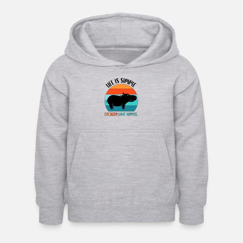 Hippo Hippo Hippo - Sweat à capuche Enfant - gris clair chiné