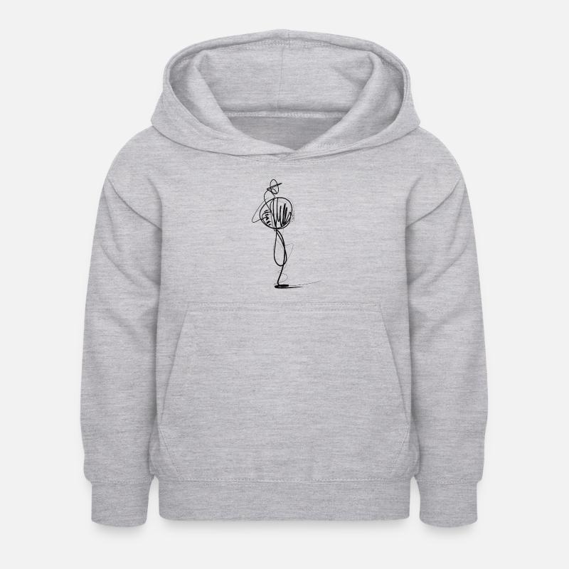 Accordéon - Sweat à capuche Enfant - gris clair chiné