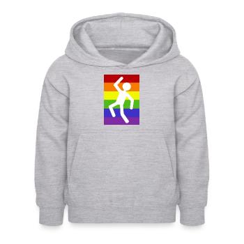 bonhomme sur fond arc-en-ciel - Sweat à capuche Enfant - gris clair chiné - Devant - AI Model Kid Female (0cm)