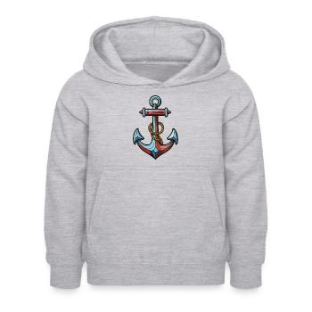 Anker Symbol Hafen - Kinder Hoodie - Hellgrau meliert - Vorne - AI Model Kid Female (0cm)