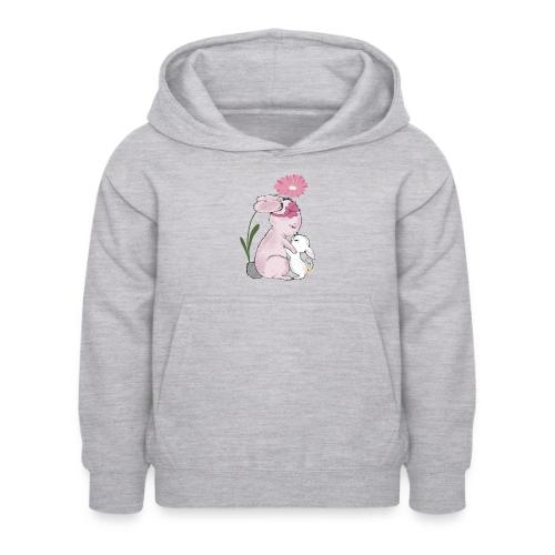 Süßes Hasendesign Mutter mit Kind - Felpa con cappuccio per bambini