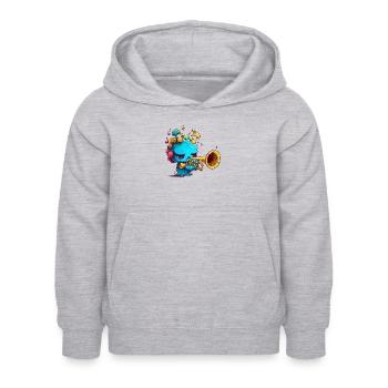 trumpet art - Kinder Hoodie - Hellgrau meliert - Vorne - AI Model Kid Female (0cm)