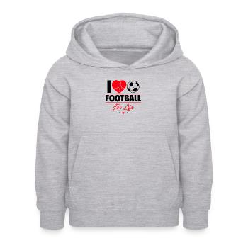 Ich liebe Fußball fürs Leben - Kinder Hoodie - Hellgrau meliert - Vorne - AI Model Kid Female (0cm)