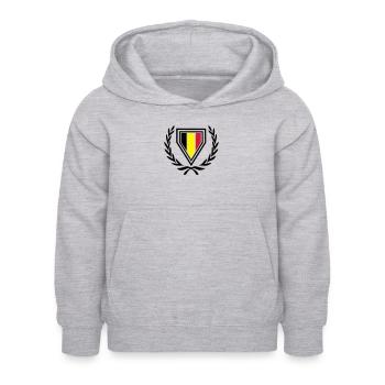 Belgien (Wappen & Lorbeerkranz) - Kinder Hoodie - Hellgrau meliert - Vorne - AI Model Kid Female (0cm)