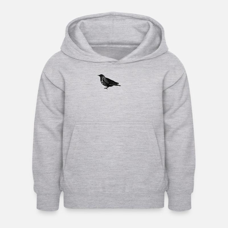 oiseaux - Sweat à capuche Enfant - gris clair chiné