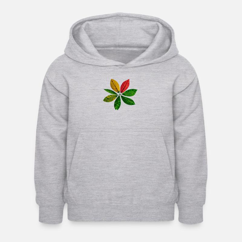 Fleur - Sweat à capuche Enfant - gris clair chiné