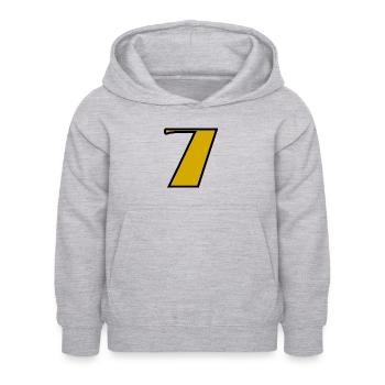 7. ANNIVERSAIRE. HAPPY BIRTHDAY - Sweat à capuche Enfant - gris clair chiné - Devant - AI Model Kid Female (0cm)