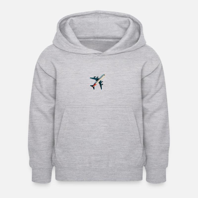 Großes Passagierflugzeug - Kinder Hoodie - Hellgrau meliert