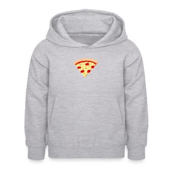 Pizza, ganz simpel. - Kinder Hoodie - Hellgrau meliert - Vorne - AI Model Kid Female (0cm)