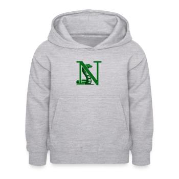 lettre N - Sweat à capuche Enfant - gris clair chiné - Devant - AI Model Kid Female (0cm)