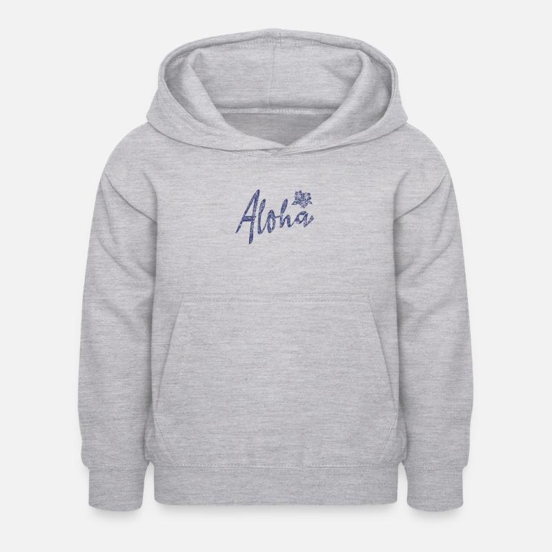 Design Hawaï - Sweat à capuche Enfant - gris clair chiné