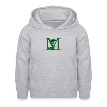 lettre M - Sweat à capuche Enfant - gris clair chiné - Devant - AI Model Kid Female (0cm)