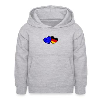 L’amour pour les élections européennes - Sweat à capuche Enfant - gris clair chiné - Devant - AI Model Kid Female (0cm)