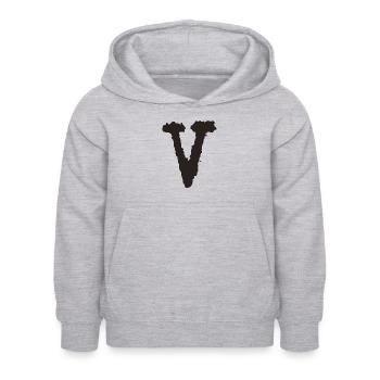 V - Kinder Hoodie - Hellgrau meliert - Vorne - AI Model Kid Female (0cm)