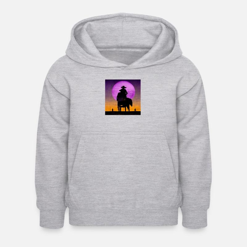 Purple Cowboy - Sweat à capuche Enfant - gris clair chiné