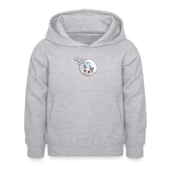 Soap Bubbles Cat - Kids Hoodie - light heather grey - Front - AI Model Kid Female (0cm)