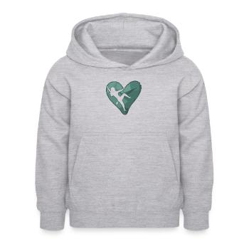 bouldern boulder-girl kletterhalle boulder - Kinder Hoodie - Hellgrau meliert - Vorne - AI Model Kid Female (0cm)
