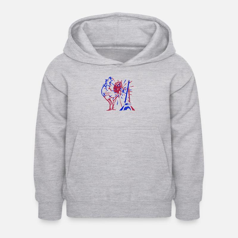 Frankreich - Kinder Hoodie - Hellgrau meliert
