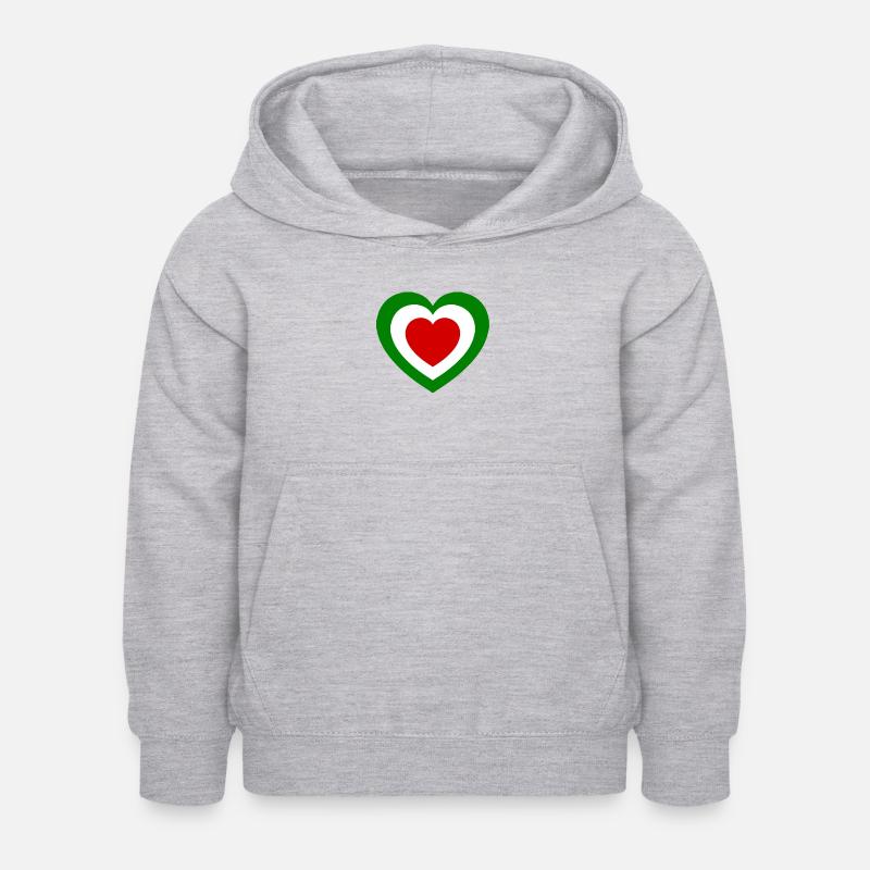 Un cuore per l'Italia - Felpa con cappuccio per bambini - grigio chiaro melange