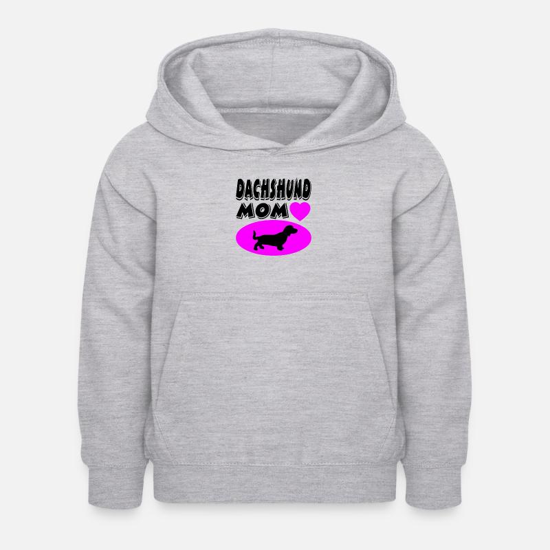 Dackel - Kinder Hoodie - Hellgrau meliert