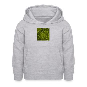 SOLEIL JAUNE ET FLEURS - Sweat à capuche Enfant - gris clair chiné - Devant - AI Model Kid Female (0cm)