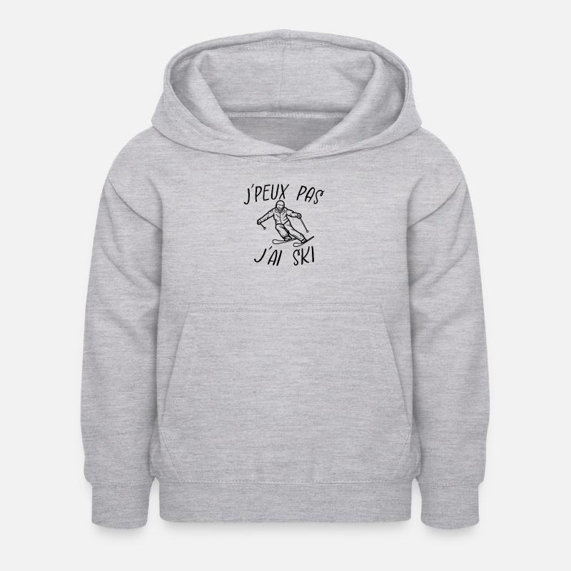 j'peux pas j'ai ski - Sweat à capuche Enfant - gris clair chiné