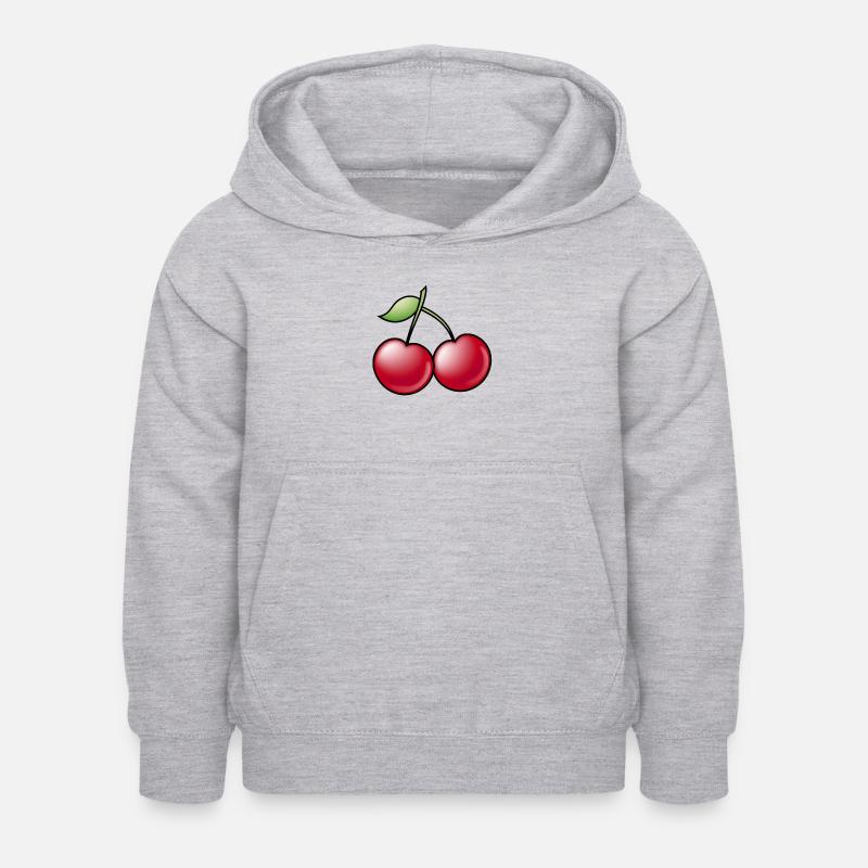 Cerises - Sweat à capuche Enfant - gris clair chiné