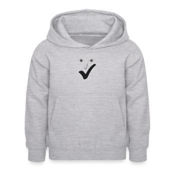 Beau sourire Beau visage A02. - Sweat à capuche Enfant - gris clair chiné - Devant - AI Model Kid Female (0cm)