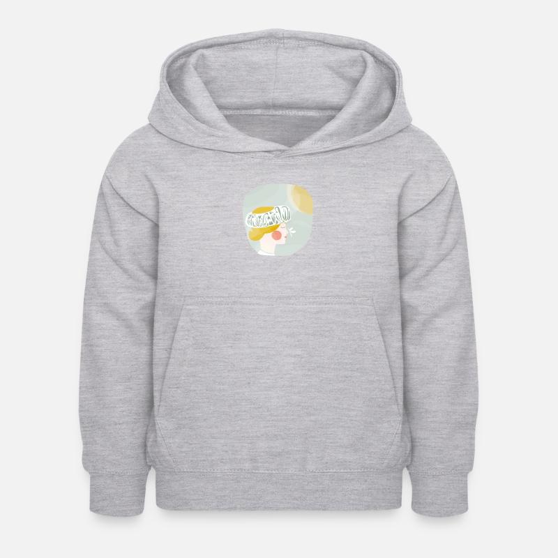 Soleil de printemps - Sweat à capuche Enfant - gris clair chiné