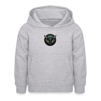 taureau Astro - Sweat à capuche Enfant - gris clair chiné - Devant - AI Model Kid Female (0cm)