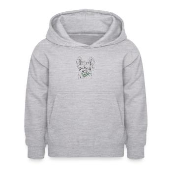 Lama, Alpaca - Kinder Hoodie - Hellgrau meliert - Vorne - AI Model Kid Female (0cm)