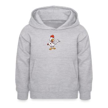 Freundliches Cartoon-Huhn - Kinder Hoodie - Hellgrau meliert - Vorne - AI Model Kid Female (0cm)