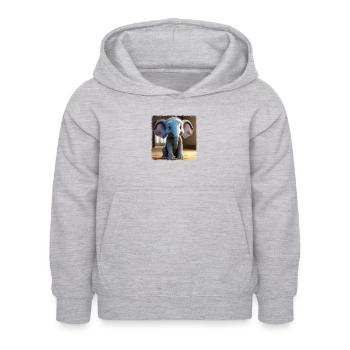 Kleiner süßer Elefant - Kinder Hoodie - Hellgrau meliert - Vorne - AI Model Kid Female (0cm)