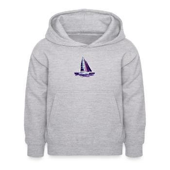 Voile, Voile, Voilier, Marin, Voilier - Sweat à capuche Enfant - gris clair chiné - Devant - AI Model Kid Female (0cm)