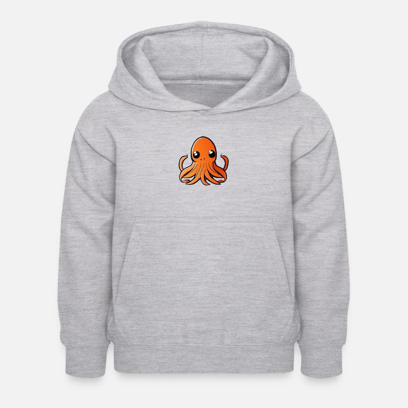 Octupus doux - Sweat à capuche Enfant - gris clair chiné