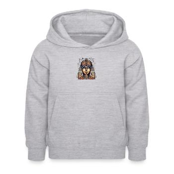 Jafi die Sphinx mit Brille - Kinder Hoodie - Hellgrau meliert - Vorne - AI Model Kid Female (0cm)