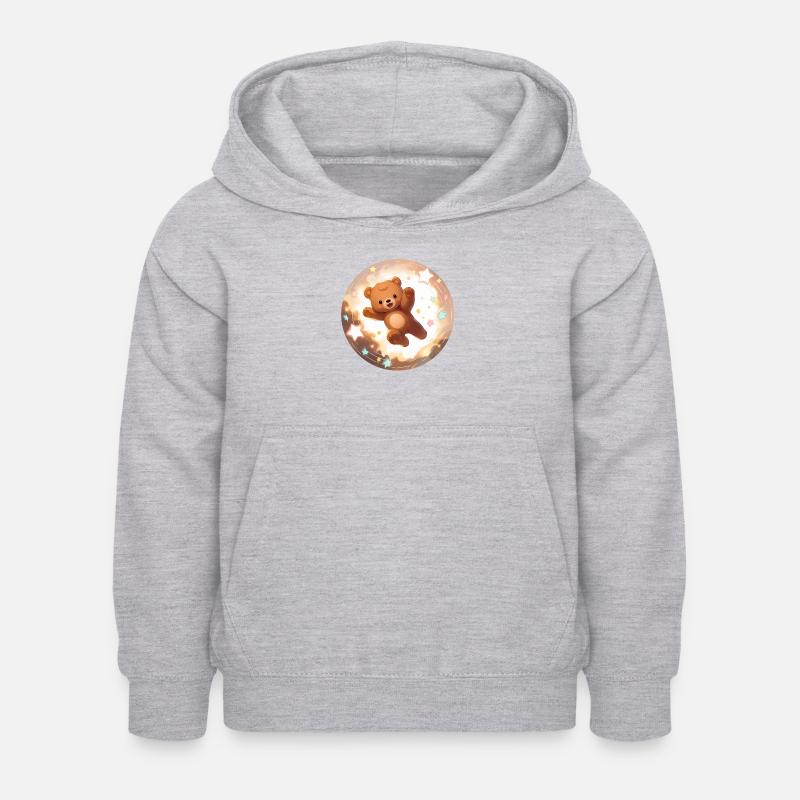 Nounours ! - Sweat à capuche Enfant - gris clair chiné