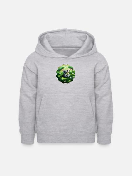 Schlafender Koala - Kinder Hoodie - Hellgrau meliert