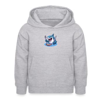 Requin affamé - Sweat à capuche Enfant - gris clair chiné - Devant - AI Model Kid Female (0cm)