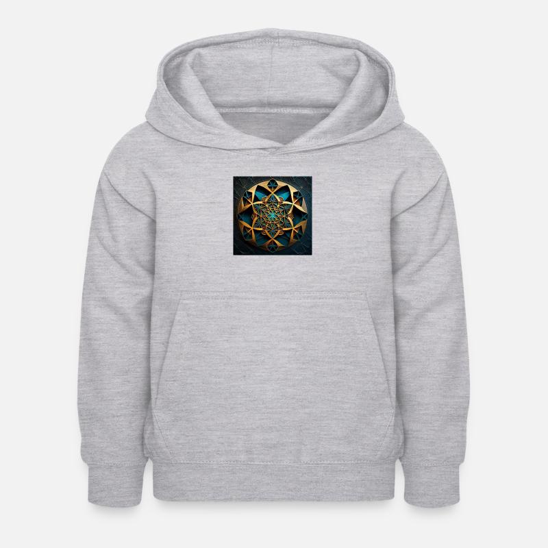 Géométrie sacrée - Sweat à capuche Enfant - gris clair chiné