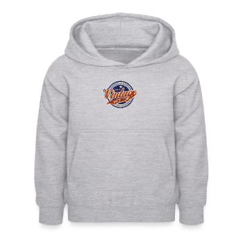 Jahrgang 1977—Jahr 1977 Geburtstagsgeschenk - Kinder Hoodie - Hellgrau meliert - Vorne - AI Model Kid Female (0cm)