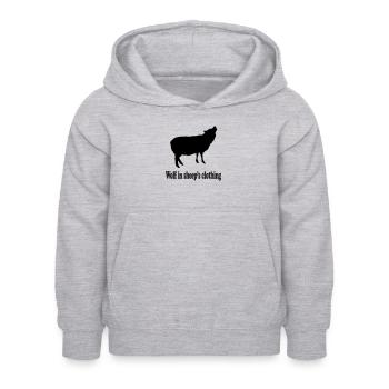 Wolf in sheep´s clothing - Kinder Hoodie - Hellgrau meliert - Vorne - AI Model Kid Female (0cm)