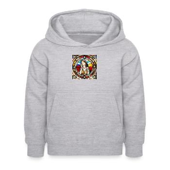 Dame - Sweat à capuche Enfant - gris clair chiné - Devant - AI Model Kid Female (0cm)