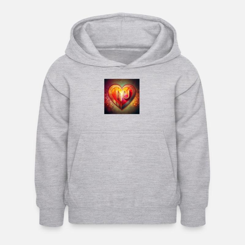 i love you - Sweat à capuche Enfant - gris clair chiné
